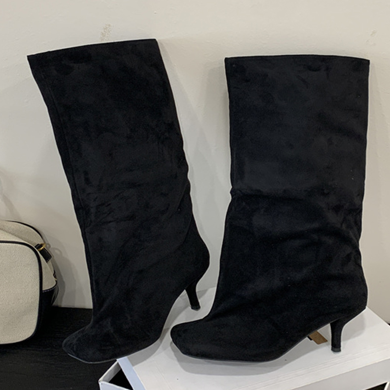 Knee High Boots Women - Inverno rua punk dedo do pé
