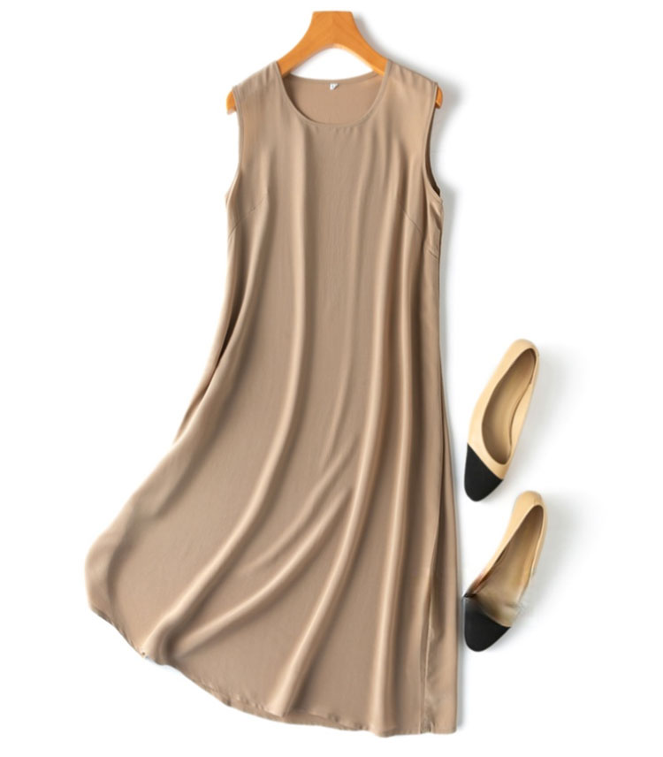 Women Shoes Xxl - Vestido feminino deslizante 100% seda crepe
