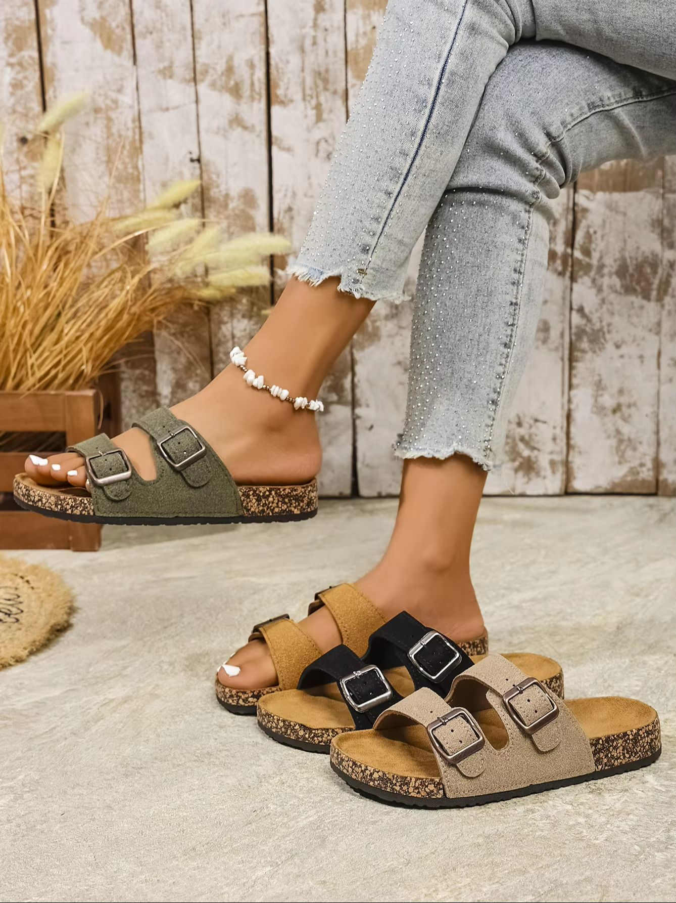 Mule Slip On - Chinelos Femininos Casuais de Todas as