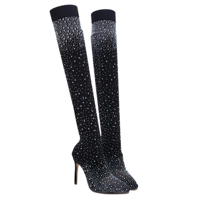 Sexy sobre o joelho botas para - Sock Boot Women avaliação e preço