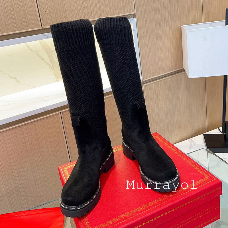 Joelho botas altas outono inve - Sock Boot Women avaliação e preço