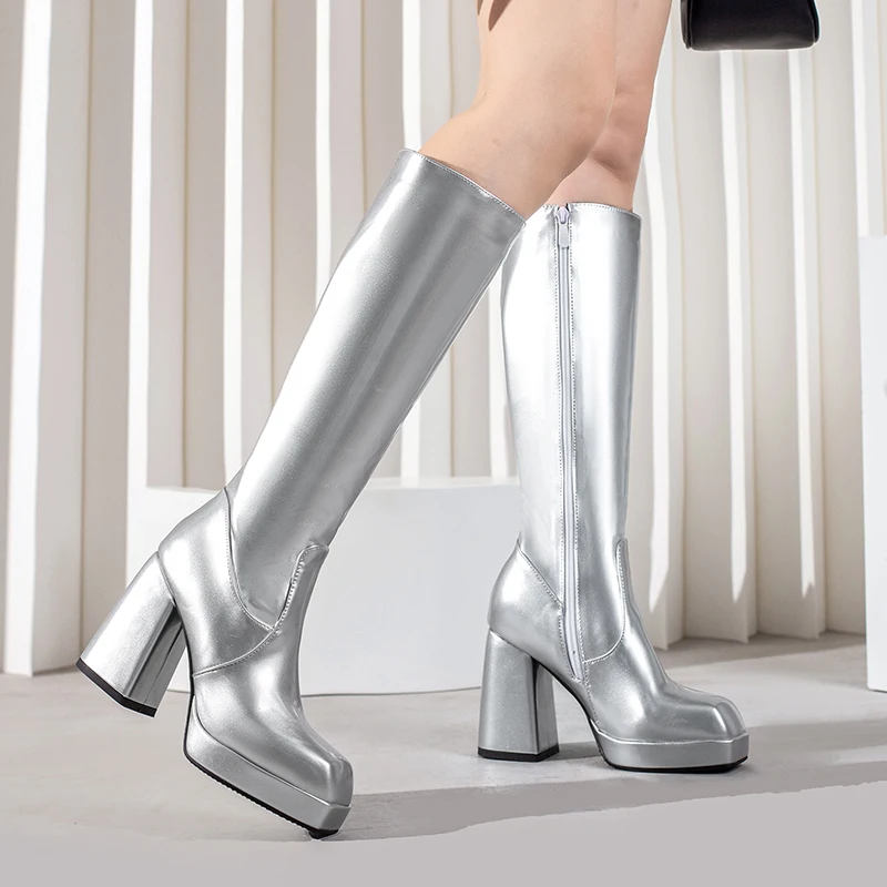 Verde inverno feminino platafo - Knee High Boots Women avaliação e preço