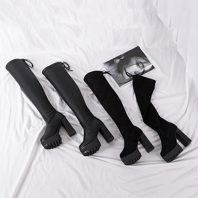 Botas acima dos joelhos para m - Sock Boot Women avaliação e preço